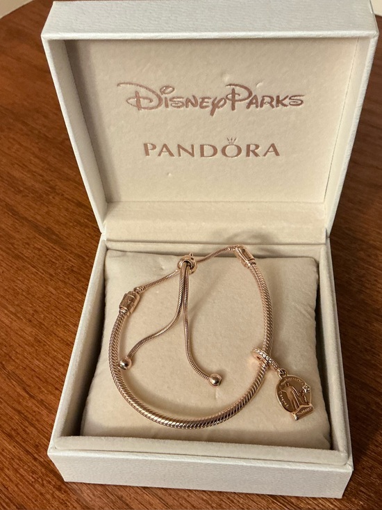 Pandora Jewelry - Disney Parks Pandora Rose Gold Charm Slider Bracelet and charms